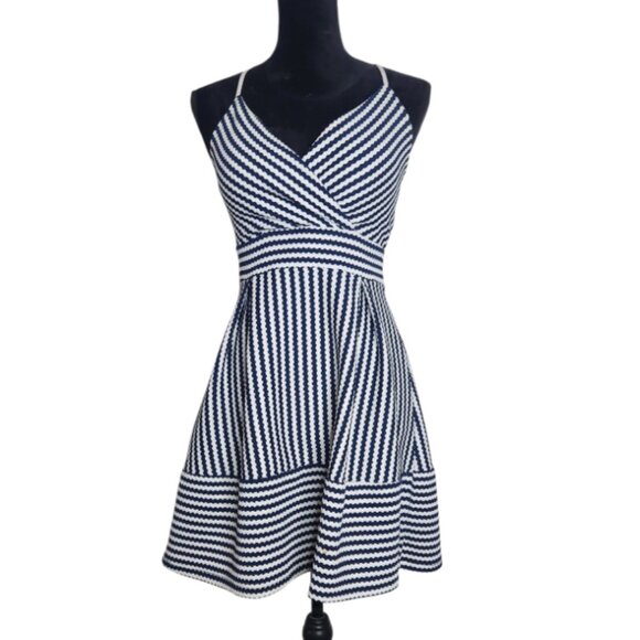 Charlotte Russe Dresses & Skirts - Charlotte Russe Nautical Sailor Navy Blue Flare Skater Dress